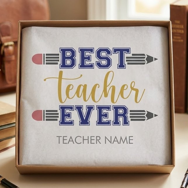 Personalised Best Teacher Ever - Customised Gift Tissue Paper (Creator Uploaded)