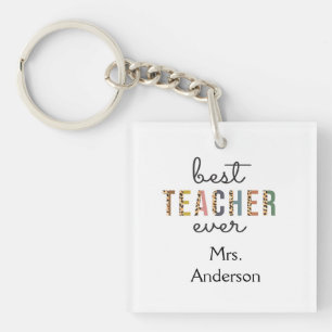Personalised Best Teacher Ever Gift for Teacher Key Ring