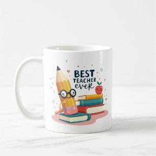 Personalised Best Teacher Ever Gift With Name Coffee Mug