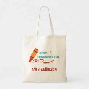 Personalised Best Teacher Ever Tote Bag
