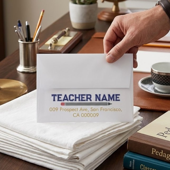Personalised Best Teacher Ever with Custom Address Envelope (Creator Uploaded)