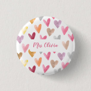 Personalised Best Teacher Gift 3 Cm Round Badge