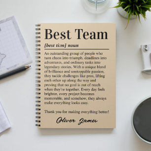 Personalised Best Team Appreciation Corporate Gift Notebook