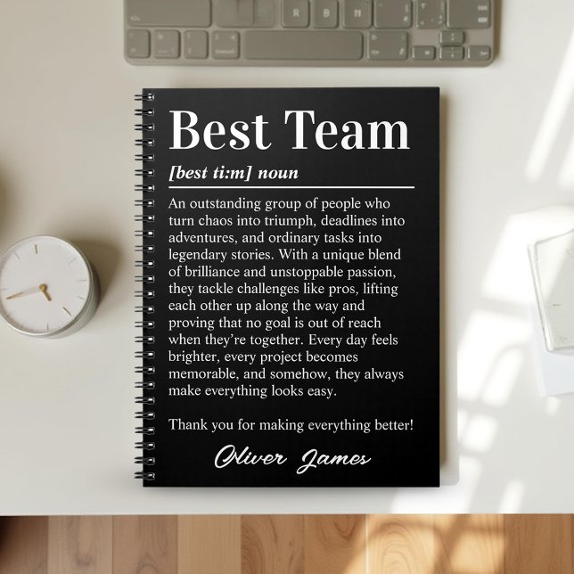 Personalised Best Team Appreciation Office Gift Notebook (Creator Uploaded)