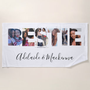 Personalised Bestie BFF Best Friends Photo Collage Beach Towel