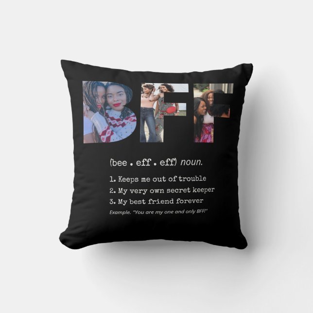 Personalised Bestie BFF Best Friends Photo Collage Cushion (Front)