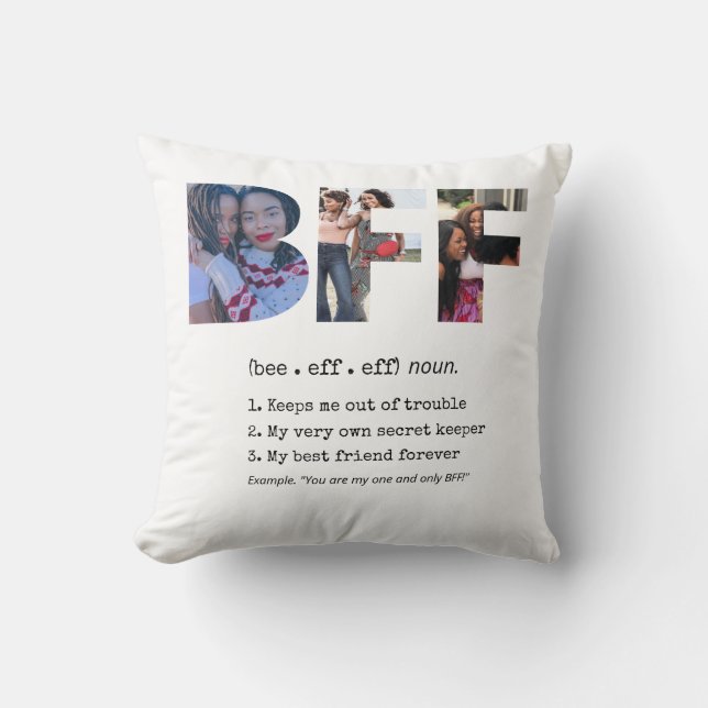 Personalised Bestie BFF Best Friends Photo Collage Cushion (Front)