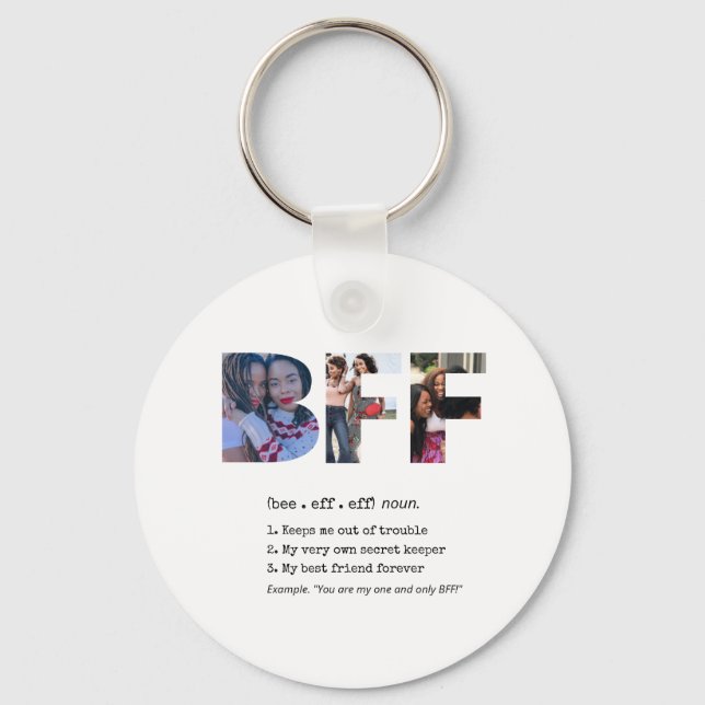 Personalised Bestie BFF Best Friends Photo Collage Key Ring (Front)