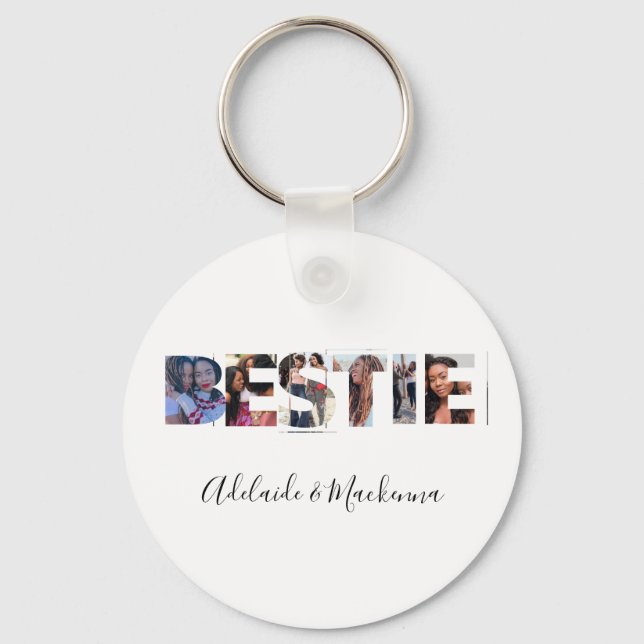 Personalised Bestie BFF Best Friends Photo Collage Key Ring (Front)