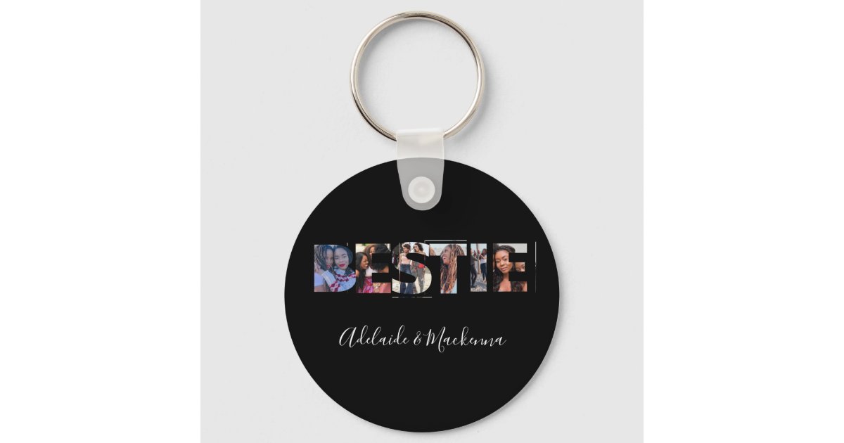 Personalised Bestie BFF Best Friends Photo Collage Key Ring | Zazzle