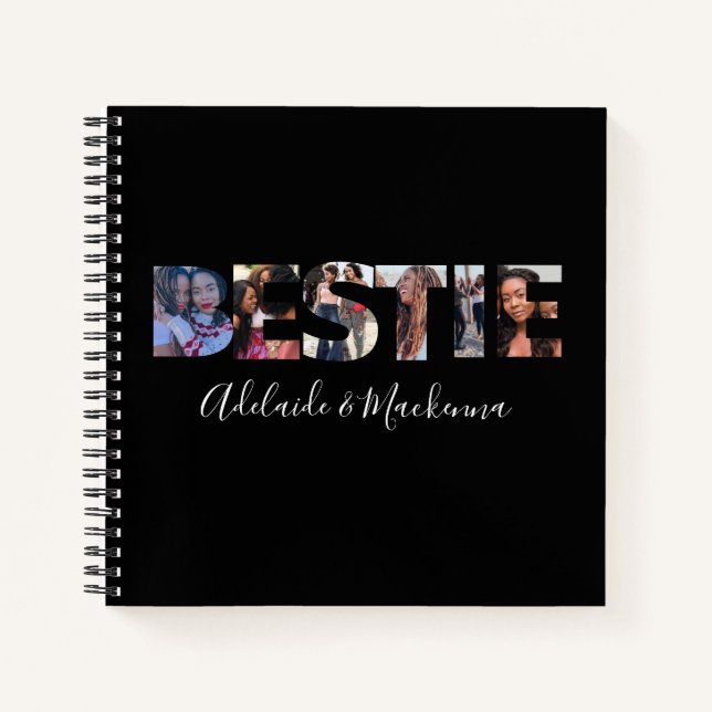 Personalised Bestie BFF Best Friends Photo Collage Notebook (Front)