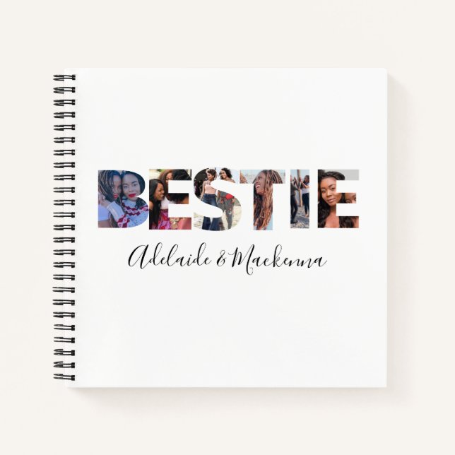 Personalised Bestie BFF Best Friends Photo Collage Notebook (Front)