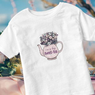 Personalised Bestie Floral Teapot Sweetie Toddler T-Shirt