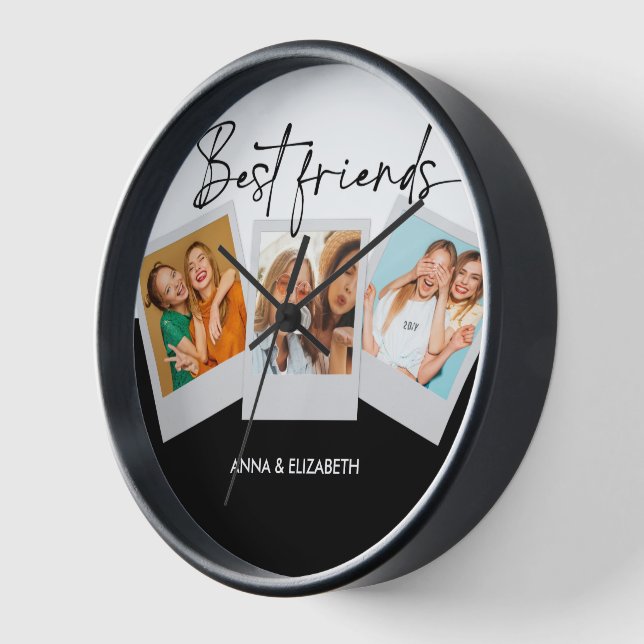 Personalised BESTIE Gifts BFF Birthday Photo Cute Clock (Angle)