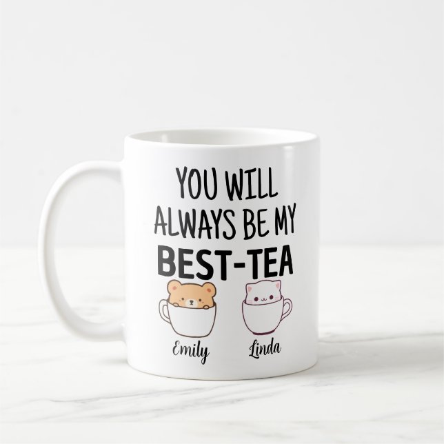 Personalised Bestie Mug Best Friend Name Cute Gift (Left)