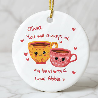 Personalised Bestie Photo Gift Ceramic Tree Decoration