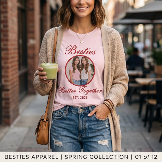  Personalised Besties Better Together Photo  T-Shirt
