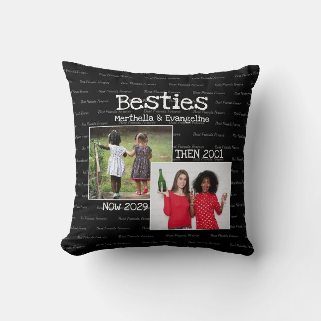 ***Personalised BFF 2 Photo Keepsake Best Friends Cushion (Front)