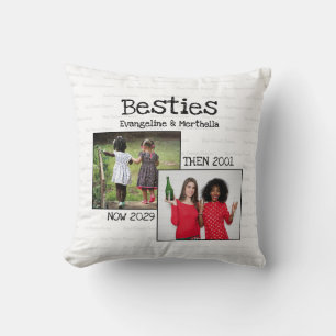 Personalised BFF 2 Photo Keepsake Best Friends Cushion