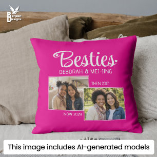 Personalised BFF 2 Photo Keepsake Best Friends Cushion