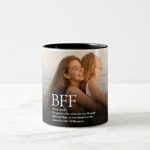 Personalised BFF Definition Best Friend Photo Two-Tone Coffee Mug