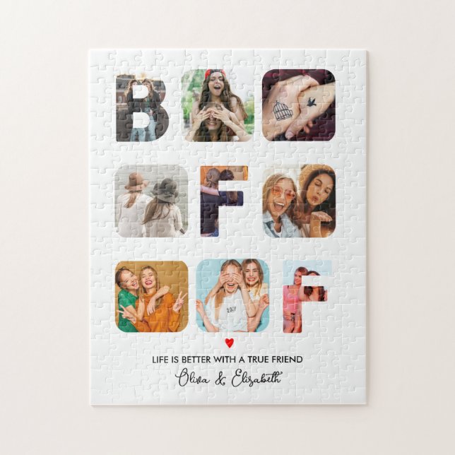 Personalised BFF Gifts Custom Photo Collage Bestie Jigsaw Puzzle (Vertical)