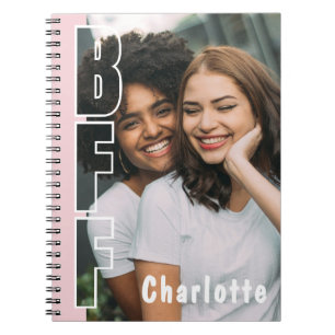 Personalised BFF Photo Illusion Pink Notebook
