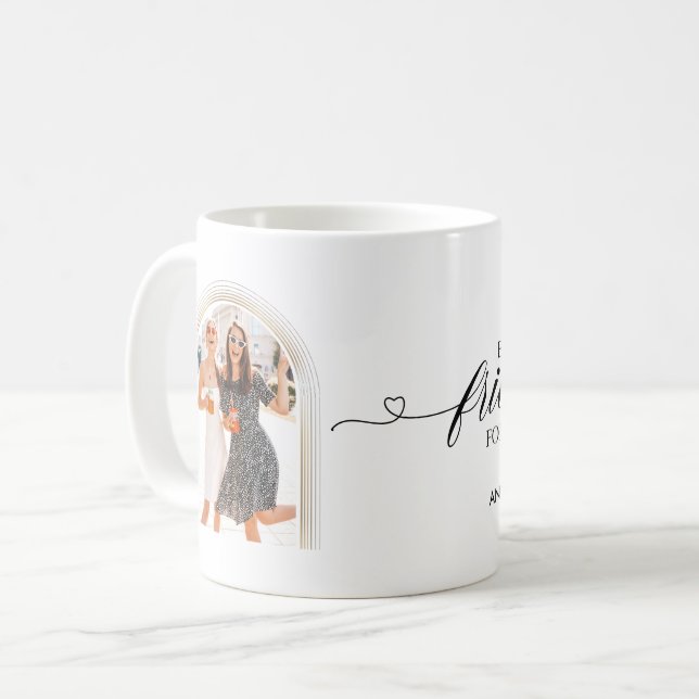 Personalised BFF Script Heart Best Friends Forever Coffee Mug (Front Left)
