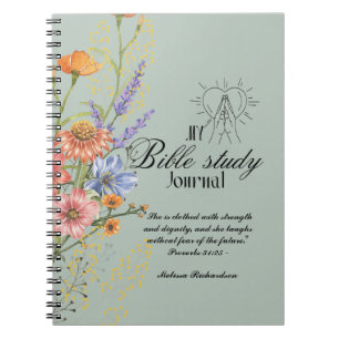 Personalised Bible Study Add Name and Faith Verse  Notebook