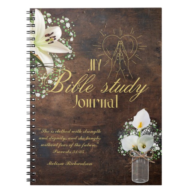 Personalised Bible Study Add Name and Faith Verse  Notebook (Front)
