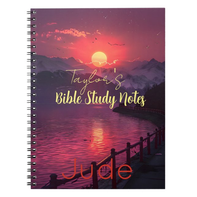 Personalised Bible Study Sunset Christian Journal (Front)