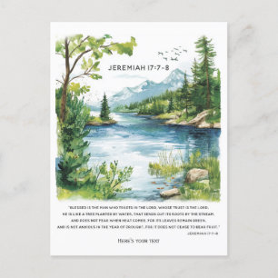 Personalised  Bible Verse Landscape Print  Holiday Postcard