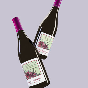 Personalised Bible Verse Merry Christmas Wine Label