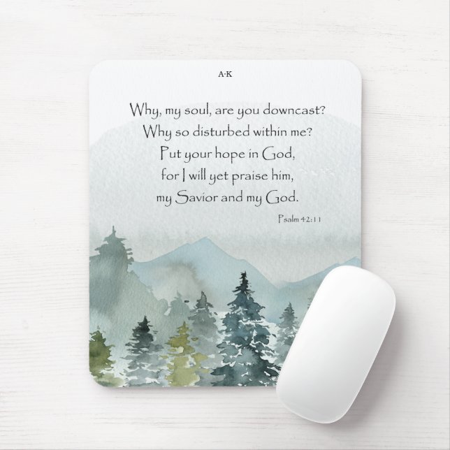 Personalised Bible Verse Mountains  Mouse Mat (With Mouse)