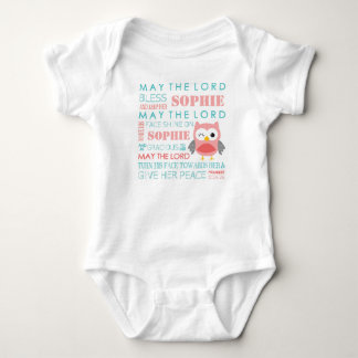 Personalised Bible Verse Owl Baby T Shirt