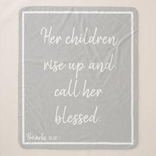 "Personalised Bible Verse Sherpa Blanket - Her Chi