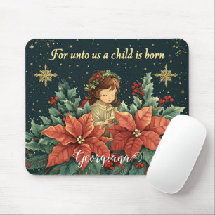 Personalised Biblical Nativity Child & Verse Mouse Mat