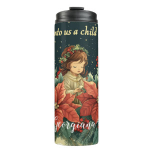 Personalised Biblical Nativity Child & Verse Thermal Tumbler
