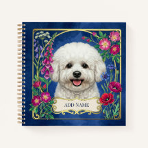 Personalised Bichon Frise Blue Notebook