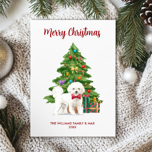 Personalised Bichon Frise Dog Christmas Holiday Card