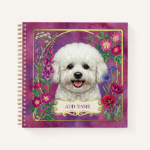 Personalised Bichon Frise Pink Notebook