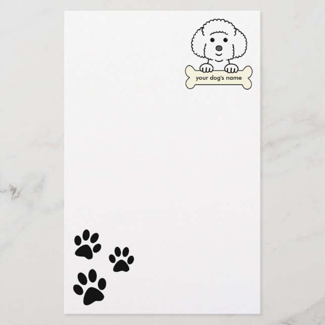 Personalised Bichon Frise Stationery (Front)
