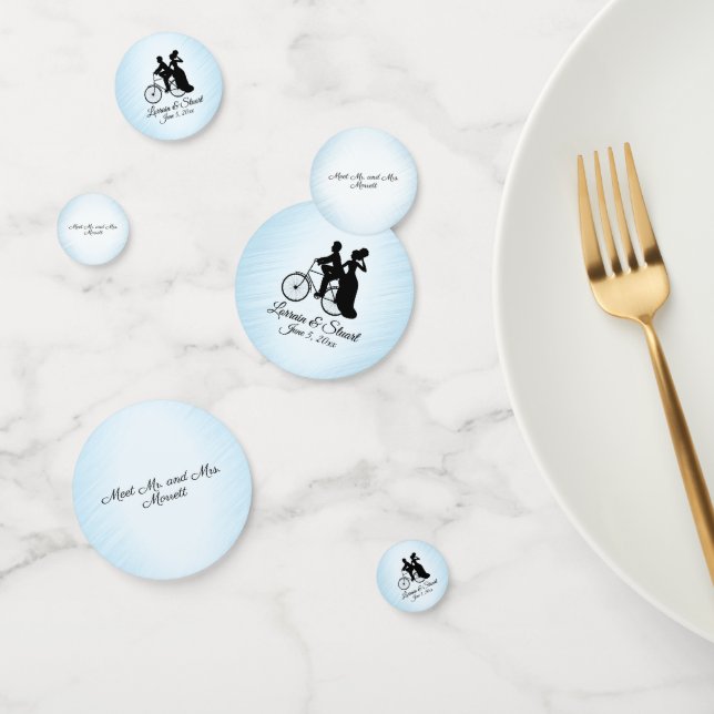 Personalised Bicycle Blue Wedding Confetti (Group)