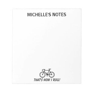 Personalised bicycle template memo writing notepad