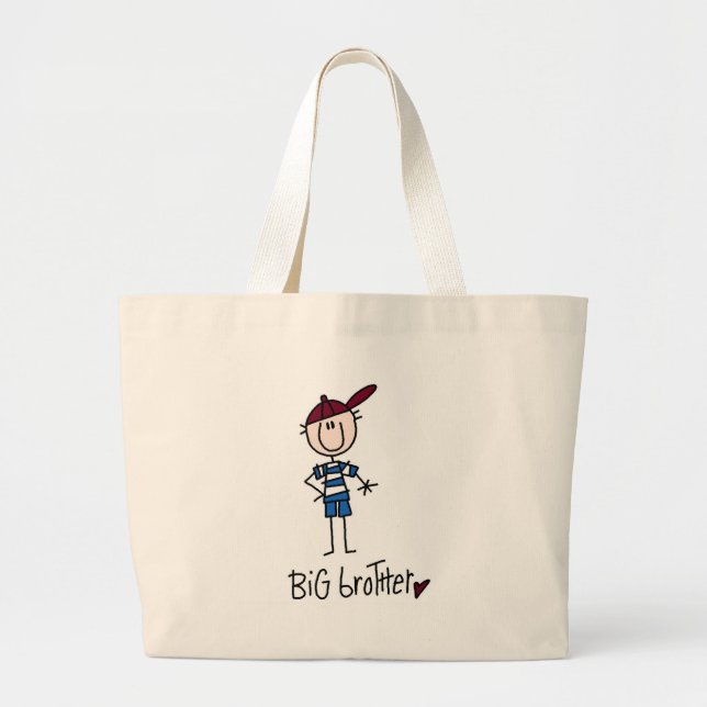 Personalised Big Brother Tshirts and Gifts Large Tote Bag (Front)