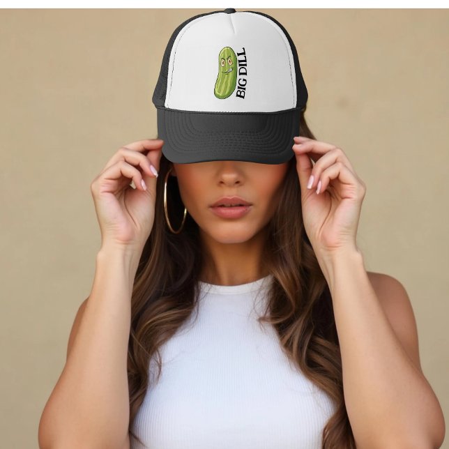 Personalised Big Dill Green Pickle Funny Trucker Hat (Creator Uploaded)