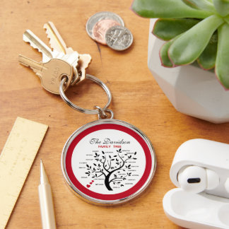 Personalised Big Family Tree (20 names) Key Ring