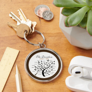 Personalised Big Family Tree (20 names) Key Ring