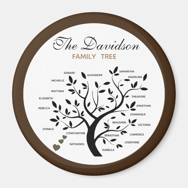 Personalised Big Family Tree (20 names) Magnet (Front)