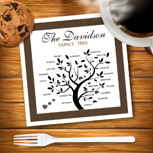 Personalised Big Family Tree (20 names) Napkin